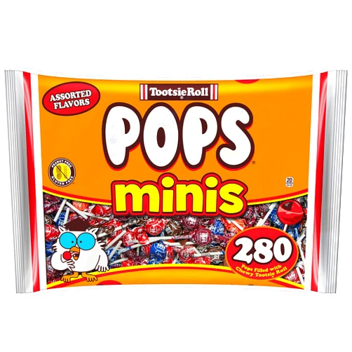 Tootsie Roll Tootsie Pops Roll Mini with Chocolatey Center, 280 Count, 5 Flavors Multi - 50.37 Ounce Bag