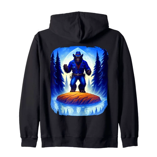Bigfoot Yeti Sasquatch Outfits Dude I'm Right Here - Yeti Bigfoot Sasquatch - Hide and Seek Zip Hoodie