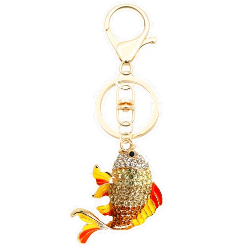 Elechobby Lucky Koi Fish Keychain,Creative Money Attracting Key Ring for Women (Red,Yellow,Purple,Blue,Multicolor)