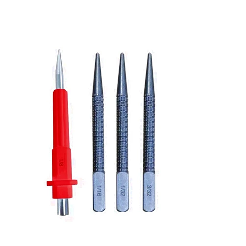 KEEGAN TOOLS 4-Piece Nail Setter Punch and Center Punch Set with 3 Nail Sets and a 1/8-inch Center Punch for Professional Tradesman, Carpenters Plumbers Electricians Woodworkers