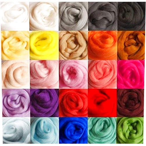 FORSUN DOD-Life 36 Colors Merino Wool Fibre Roving for Needle Felting Hand Spinning BIN,3g/Color, Total 108g