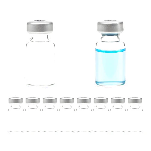 LZHNB 10ml Glass Vials for Injection, Self Healing Injection Port, Empty Transparent Sealed Vials 10Pcs. (10ml)