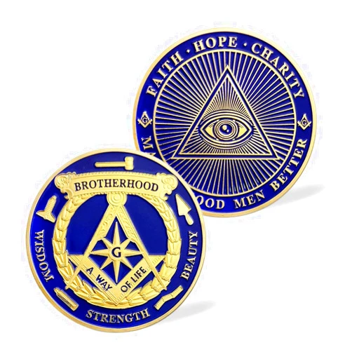 Joygulls Masonic Challenge Coin Freemasons Master Mason Blue Lodge Coin