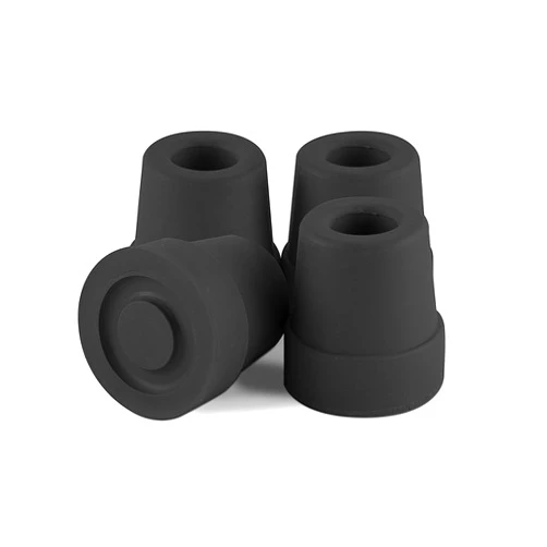 Essential Medical Supply Replacement Quad Cane Tips, Black, 1/2 Inch