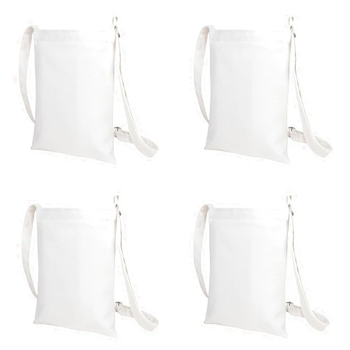 Muka 4 Pack Small Crossbody Canvas Zipper Bag, 7 x 9 Inch Blank Bag for DIY Craft