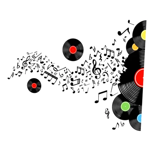 SUPERDANT Records Notes Wall Stickers Musical Notation with Disc Wall Decals Musical Mark Vinyl Sticker DJ Art Enjoy Music Wallpaper Decor for Music Room Livingroom Decoration