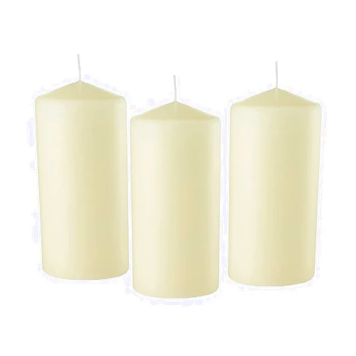 D'light Online 3 X 6 Pillar Inch Candles Set of 12 Bulk Event Pack Round Unscented Premium Wax Pillar Candles for Wedding, Spa, Party, Birthday, Holiday, Bath and Home Decor (3X6, Ivory)