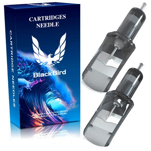 BlackBird 12 Pcs Big Size Disposable Tattoo Cartridge Needles # 12 (29RM) - 0.35mm Standard Round/Curved Magnum with Safety Membrane Cartridge for Professionals and Beginners Tattoo Artists