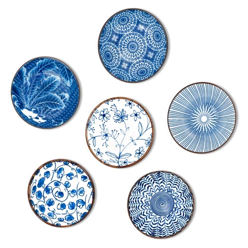DAHO GOMSU 3oz Soy Sauce Dishes, Small Ceramic Dipping Bowls for Condiments, Spice, Sushi, Serving Bowls for Side Dish, Charcuterie Boards Accessories, Party Supplies, Small Dessert, 6 Tiny Dip Dishes