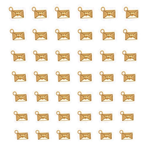 Ruwado 50 Pcs Love Envelop Charms 1.2 x 0.9 cm Cute Vintage Pendants for DIY Jewelry Making Kits Crafting Scrapbooking Necklace Bracelets Earring Keychain Supplies