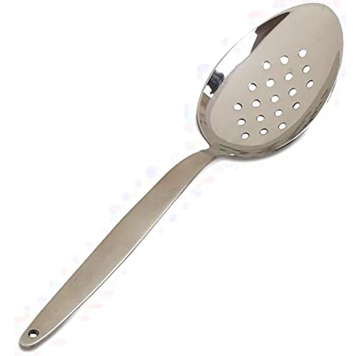 BNAZIND Kunz Spoon | Perforated Spoon | 18/10 Stainless Steel Plating Spoon | 9 Inch Basting Spoon | Quenelle Chef Spoon |Cooking Utensils Spoon | Dinner Serving Spoon
