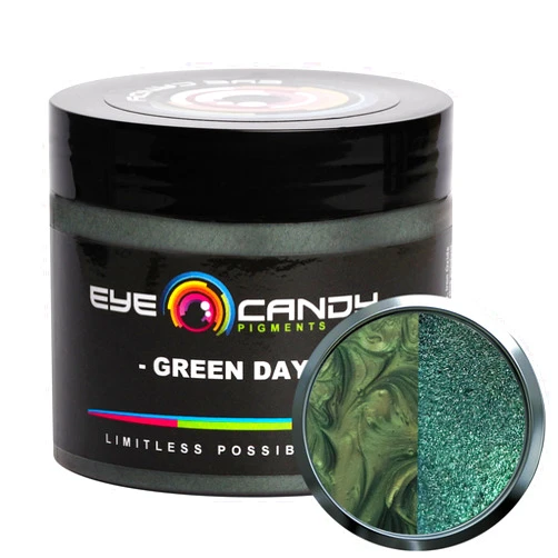 Eye Candy Premium Mica Powder Pigment “Green Day” (50g) Multipurpose DIY Arts and Crafts Additive | Woodworking, Natural Bath Bombs, Resin, Paint, Epoxy, Soap, Nail Polish, Lip Balm (Green Day, 50G)