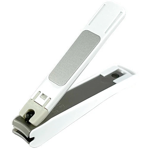 Generic Kai 119 Nail Clippers 001M Curved Blade Stainless Steel Fingernail Toenail Thick Nail Clipper Cutter KF1001 with File & White