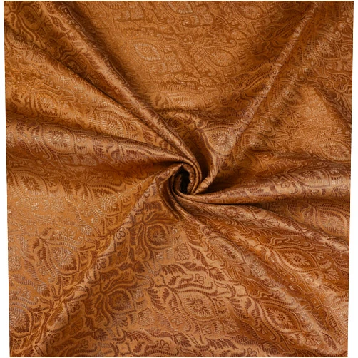 Eloria-décor Floral Embroidered Brocade Jacquard Sewing Apparel Making Fabric by The Yard Kurta Dress Apparel Cloth, Color: Light Brown