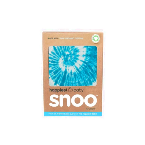 Happiest Baby SNOO Bassinet Fitted Sheet - 100% Organic Cotton Nursery Bedding - Fits SNOO Sleeper Crib Mattress (Tie Dye Blue)