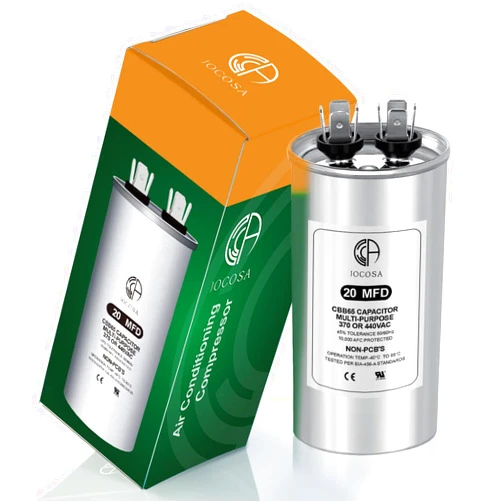 JOCOSA 20 MFD AC Capacitor 370 440 VAC 50/60Hz 20uf CBB65 Round Run Start Capacitor for Condenser Straight Cool, AC Unit Fan Motor Start, Heat Pump, Air Conditioner, Pool Pump
