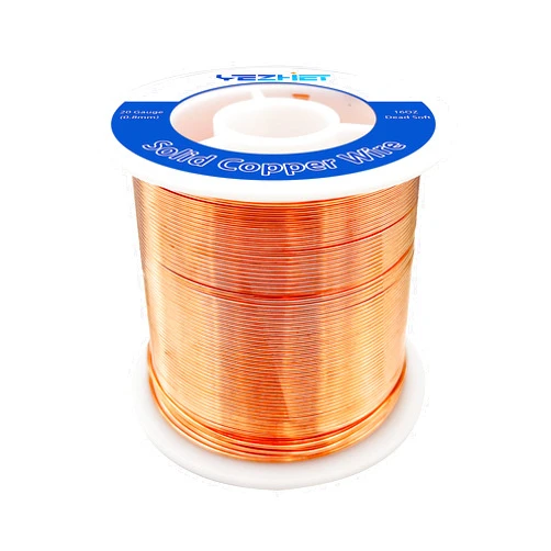 YEZHET 99.9% Solid Bare Copper Wire(20 Gauge, 330Ft), Dead Soft, 1 Pound Spool Pure Copper Wire for Crafts, Electroculture Gardening, Jewelry Making