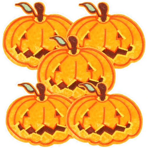 Milisten 5pcs Halloween Pumpkin Embroidered Iron On Patches Sew on Badges Clothes Halloween DIY Craft for Clothing Jackets Jeans Pants Dress Hat