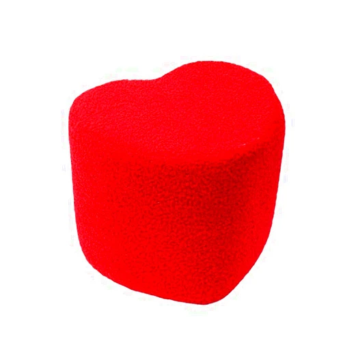 YUURO Heart Shaped Sofa Stool,Soft Teddy Velvet Ottoman Living Room Ottoman Bedroom Foot Rest Stool Coffee Table Seat,11x9x9.5inch (Red)