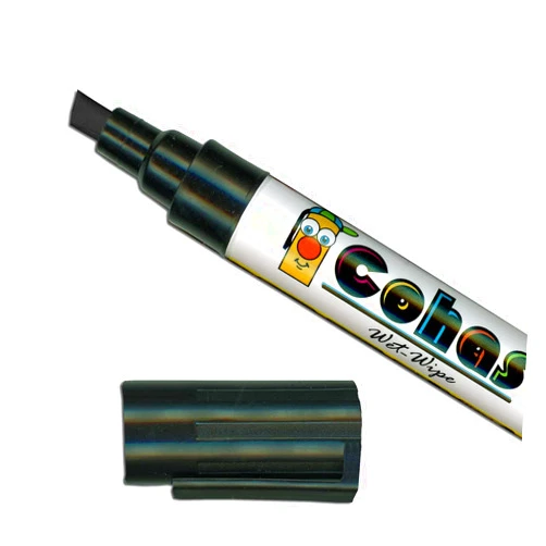 Cohas Liquid Chalk Wet Erase Marker for Chalkboards, includes Reversible Bullet and Chisel Tip, 1 Black Marker