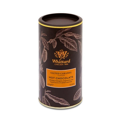 Whittard of Chelsea - Salted Caramel Flavor Hot Chocolate - Milk Chocolate Mix, Vegetarian, Vegan Friendly, Baking Cocoa (350g, 1ct)