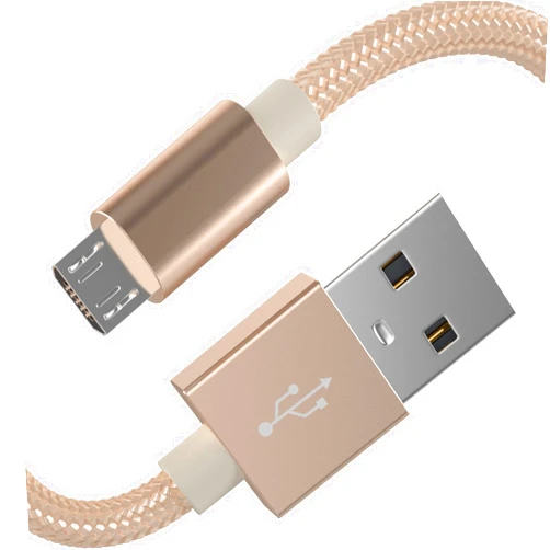 TalkWorks Micro USB Cable 6ft Long Android Cell Phone Charger Braided Heavy Duty Fast Charging Cord for Samsung Galaxy S6 / S7, Tablet, Bluetooth Speaker, Wireless Earbuds Headphones - Gold