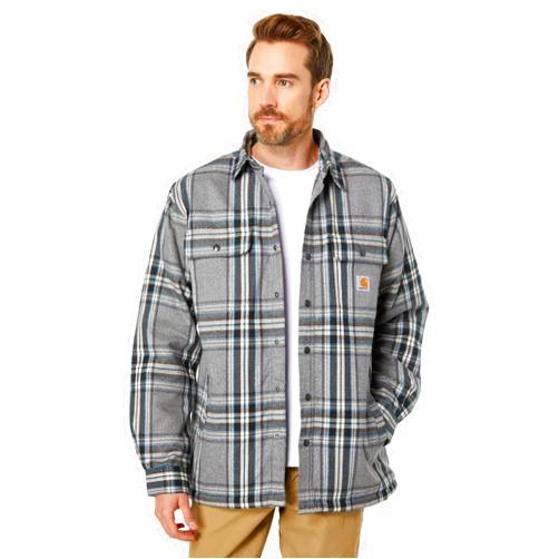 Carhartt Men's 105430 Relaxed Fit Flannel Sherpa-Lined Shirt Jac