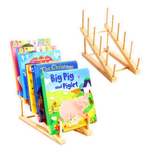 Gjulrfu 2 PCS Bookshelf For Kids Room, Toddler Bookshelf, Mini Bookshelf, Desktop Shelf, Nursery Book Shelves, Wooden Kids Book Shelf Organize Storage Rack For Living Room, Bedroom, Home Office (Natural)