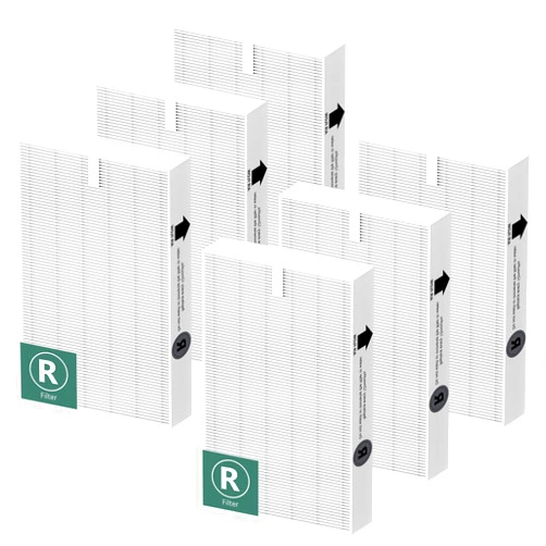 Funmit Air Purifier HEPA Filter R Replacement for Honeywell Air Purifier HPA100/200/300 and 5000 Series, Funmit 6 Pack True HEPA Filter Compatible with Honeywell R Filter (HRF-R3 & HRF-R2 & HRF-R1)