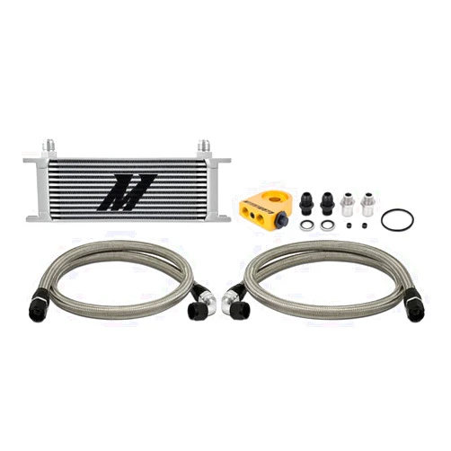 Mishimoto Universal Thermostatic Oil Cooler Kit, 13-Row, Silver