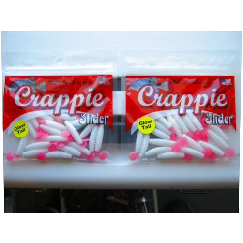 Charlie Brewer 1.5 inch Crappie Slider Grub csgf3glo 2 packs