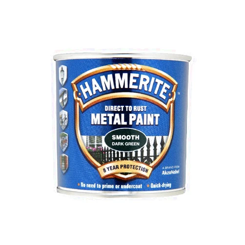 Hammerite 5084889 Direct to Rust Metal Paint - Smooth Dark Green Finish 250ML