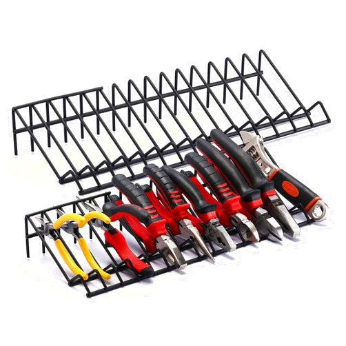 CASOMAN Plier Organizer Rack, 2 Pack, Pliers Cutters Organizer, Stores Spring Loaded, Black, 15-Slot Plier Rack, Keep Pliers Organized in Tool Drawer