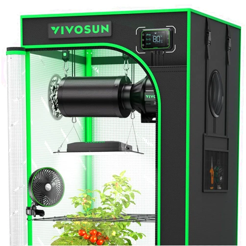 VIVOSUN GIY Plus Smart Grow Tent Kit, 2x2ft 1-Plant System, WiFi-Integrated Automatic Grow System with 2000D Mylar Grow Tent, Full-Spectrum Programmable Grow Light, Enhanced Ventilation & Circulation