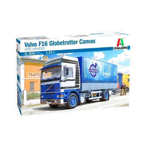 Italeri 3945S 1:24 Volvo F16 Tarpaulin with Lift, Model Building, Kit, Stand Model Making, Crafts, Hobby, Gluing, Plastic Construction Kit, Detailed