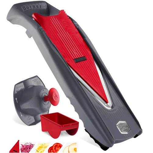 Börner Manodline Slicer Vital (Basic Set) • Vital Vegetable Slicer with V-Blade • Mandoline with Dressing Function • Vegetable Slicer for Vegetables & Fruits • Various Thicknesses Settings