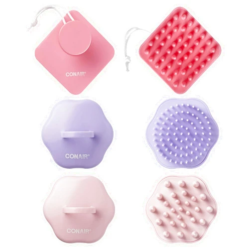 Conair Scalp Massager - Scalp Massager hair growth - Head Massager Scalp - 3 Unique Brush Heads - 3 Pack