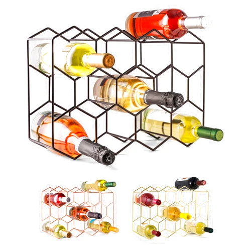 Gusto Nostro Countertop Wine Rack - 14 Bottle Freestanding Modern Black Metal Small - 3 Tier Tabletop Wine Holder Stand for Cabinet, Pantry - Wine Racks Countertop - No Assembly Required