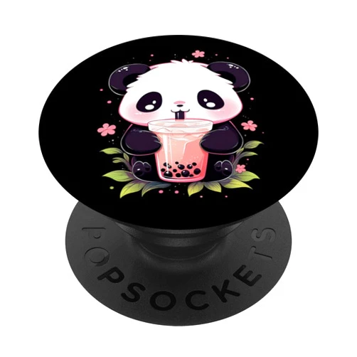 Kawaii Boba Drink Bubble Tea Lover Panda Bear Boba Tea Bubble Tea Anime Kawaii PopSockets Standard PopGrip