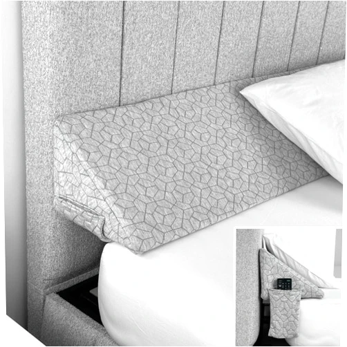 EPHEDORA XL Bed Wedge Pillow for Headboard Gap | 10'' Gap Filler | Soft Hypoallergenic Fabric | Zippered & Washable Cover | Large Storage Pockets | Head, Neck, Lumbar Support | Multiple Sizes