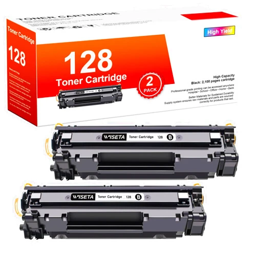 Wiseta 128 Toner Cartridge Replacement for Canon 128 Toner Cartridge CRG128 Compatible with Canon Imageclass D530 MF4770N MF4890DW MF4880DW D550 MF4570DN MF4570DW LBP6200D Faxphone L190 L100 (2 Pack)