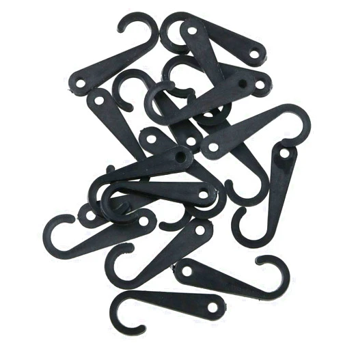 E-outstanding 500pcs Sock Display Hooks 1 3/4 Inch Plastic J-Hooks for Sock Hat Underwear Hanging, Black