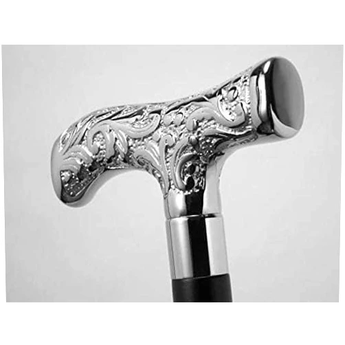 Zayan Nautical Brass Walking Stick Antique Brass Walking Stick Deluxe Cane Beautiful Silver Handle for Men and Women Gift, 37