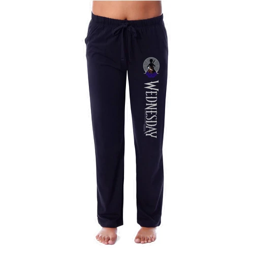 INTIMO Wednesday Womens' TV Show Series Title Logo Character Sleep Pajama Pants