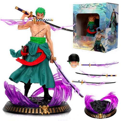 Nacipier Zoro Action Figure - 8 Inch Anime Action Figure Toy - Three Thousand World Anime Character Statue Model, Realistic Zoro Figure Collection Ornament Birthday Gift for Boys Girls Fans