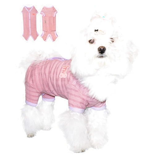 TONY HOBY Dog Pajamas, Dog Jumpsuit, Dog Recovery Suit After Surgery for Small Medium Dog (Bean Pink, Girl, L)