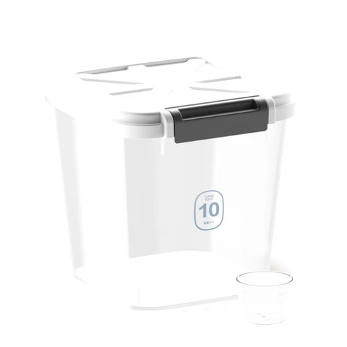 LivLab Flour Container - Rice Dispenser 20lbs/10kg/10.6qt Food Cereal Container Bins with Measuring Cup for Household Pantry Organization (20lbs)