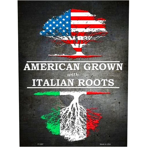 Smart Blonde American Grown Italian Roots Metal Novelty Parking Sign P-1297