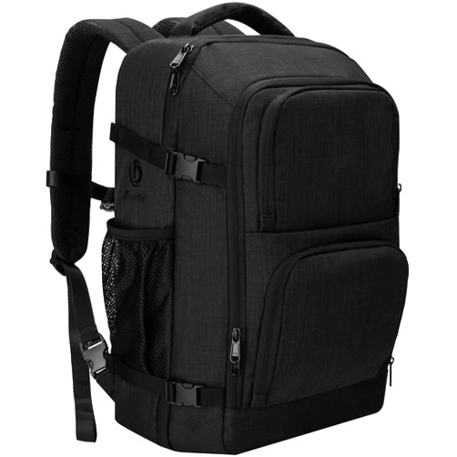 Dinictis Travel Backpack Carry on Flight Approved, Backpack Suitcase for Travel, Personal Item Travel Bag fits 17 inch Laptop-Black