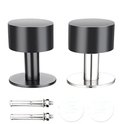 Generic 2 Pcs Door Stoppers, Heavy Duty Modern Cylindrical Doorstops Without Drill, Rubber Bumper Adhesive Door Stop Wall Protector,2.36inch
